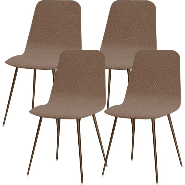 Scandinavian Stretch Chair Cover Sett med 4 Moderne Spisestuestol Sl