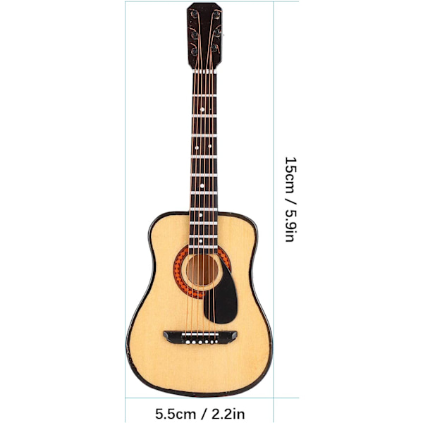 15cm Trä Miniatyr Gitarr Prydnad Mini Musikinstrument