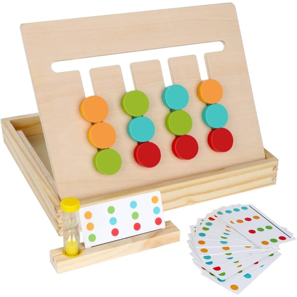 Montessori lærte å matche fargen og formen på leketøyskøyter
