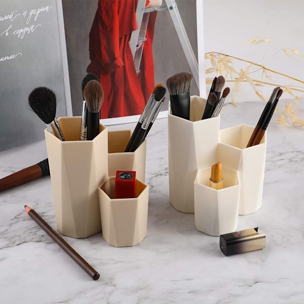 Makeup penselholder grå multifunktion penselholder pot hexagon ma