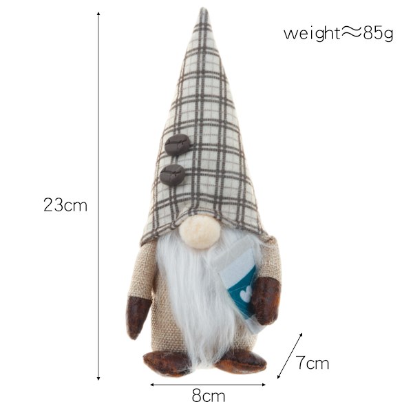 2PCS Kaffe Rudolph Ansiktsløs Dukke Dverg Dukke Goblin Land Pub