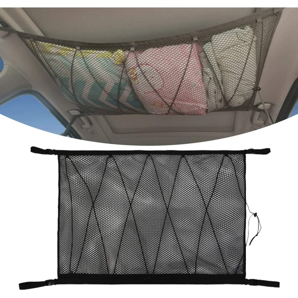 Car Storage Net, Universal Car Roof Bag with Zipper, Black Lugga