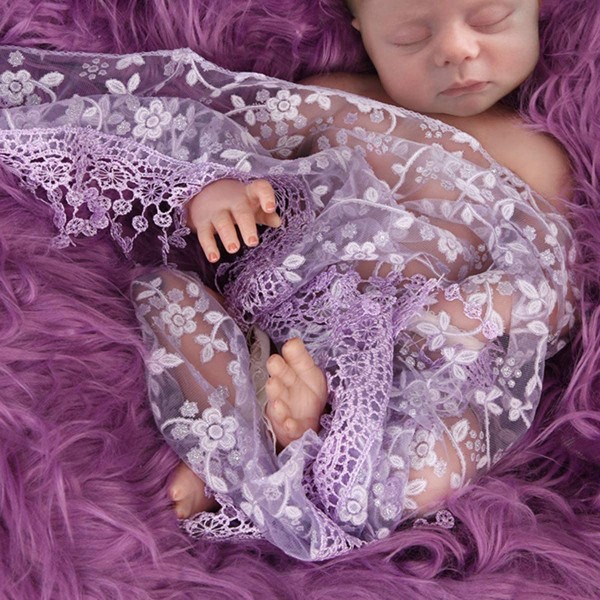 Baby valokuvarekvisiitta 3 kpl purppuraa baby pörröinen peitto + vastasyntyneen kääre