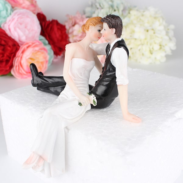 Syntetisk harpiks brudgom figur kake topper bryllup ca