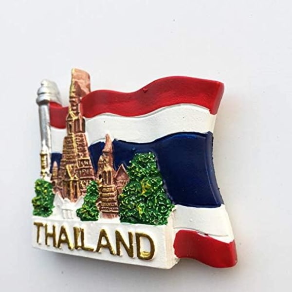 2 stk Thailand Bangkok flagg stil 3D kjøleskapsmagnet - Suvenir gave