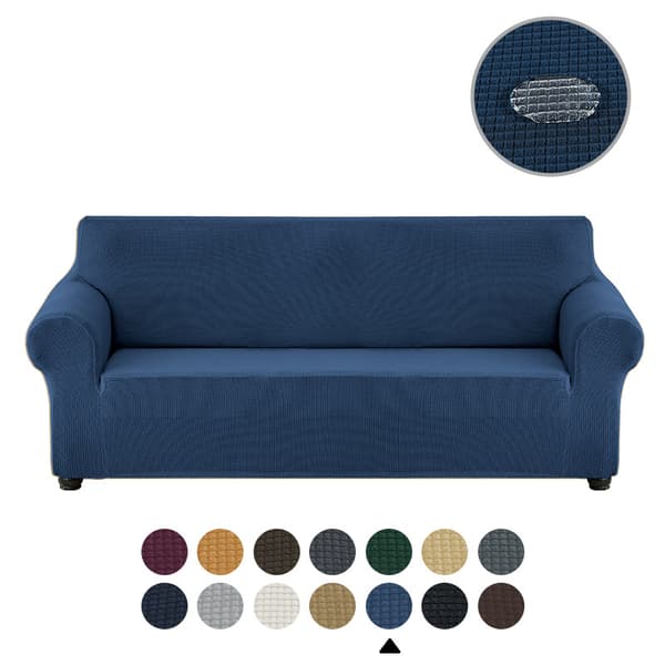 Soffaöverdrag för 3-sits soffa, Stretchbar Soffaöverdrag, Slipcover (Blå)