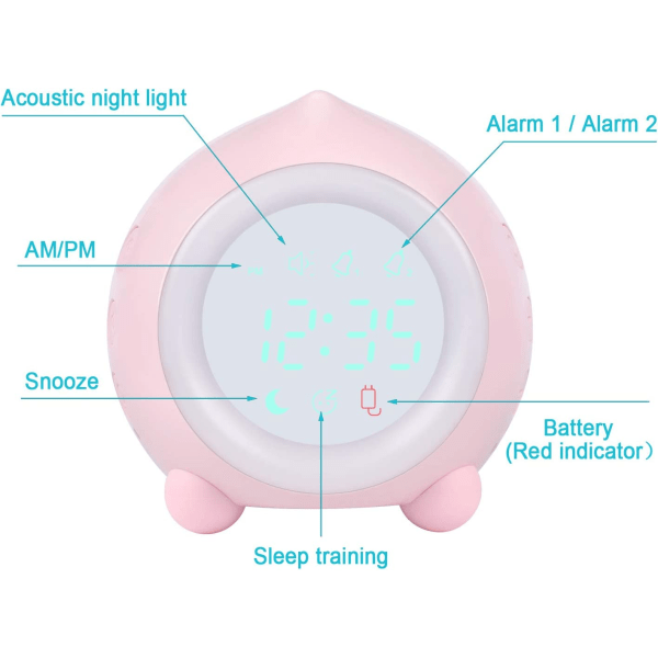 Barnens väckarklocka Lyser upp Digital LED-lampa Växande väckarklocka