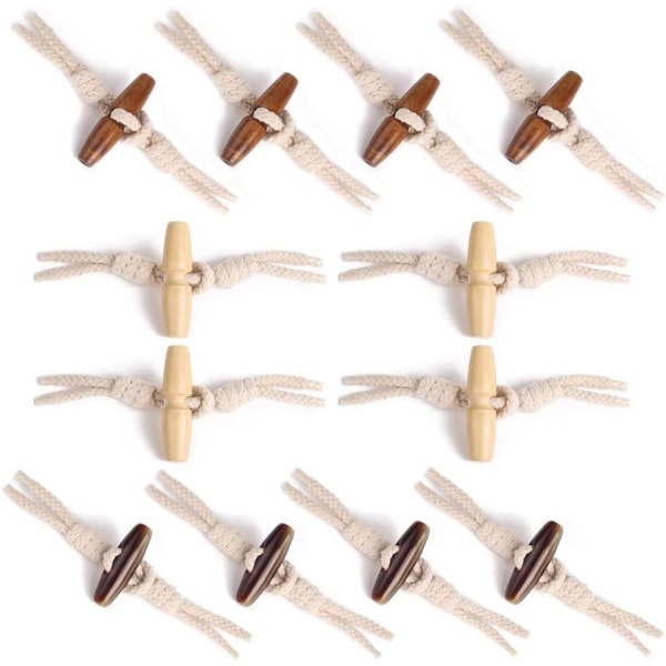12 par trykknapper Horn knapper Trykknap spænder Sy knapper med reb Oliventræ sy knap 1/2 hul til frakke jakke syning DIY