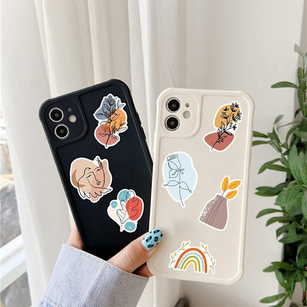 100 kpl Boho Esteettinen Graffiti Tarra Paketti, Minimalistinen Vsco Taide Abstrakti Linja Vedenkestävä Vinyyli