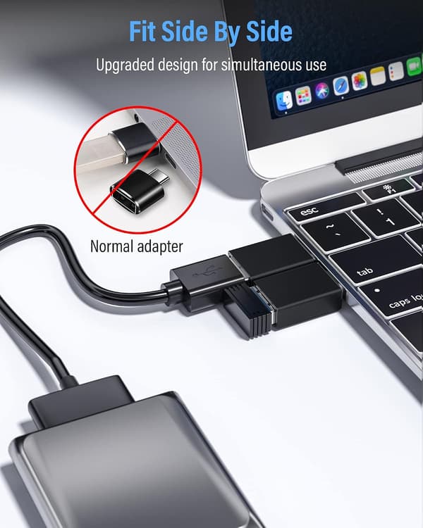 USB C till USB 3.1 OTG-adapter (3-pack), USB typ C hane till USB A