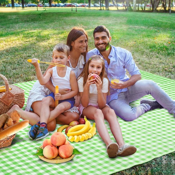 (Green) 150 x 200 Picnic Blanket, Foldable Picnic Tablecloth Beac