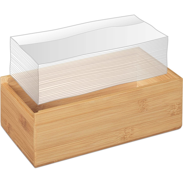 Bambus serviettboks tørker tre serviettboks HxBxD: 7,5 x 24 x 12 cm