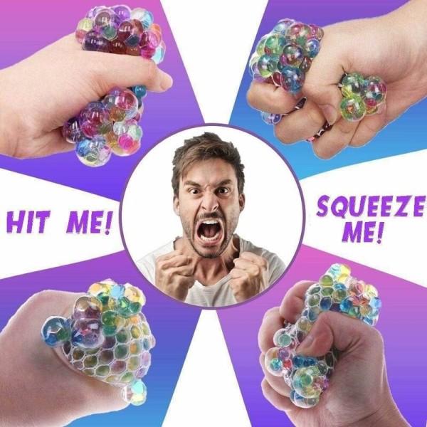 Anti-stress bolde drue 6 cm Squishy Mesh bold Squeeze bold Multi