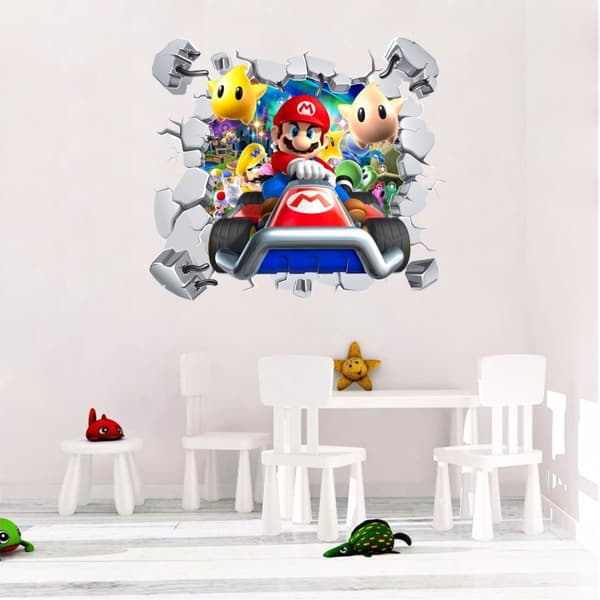 3D-seinäkoristetarra, Mario, 45 × 39,8 cm