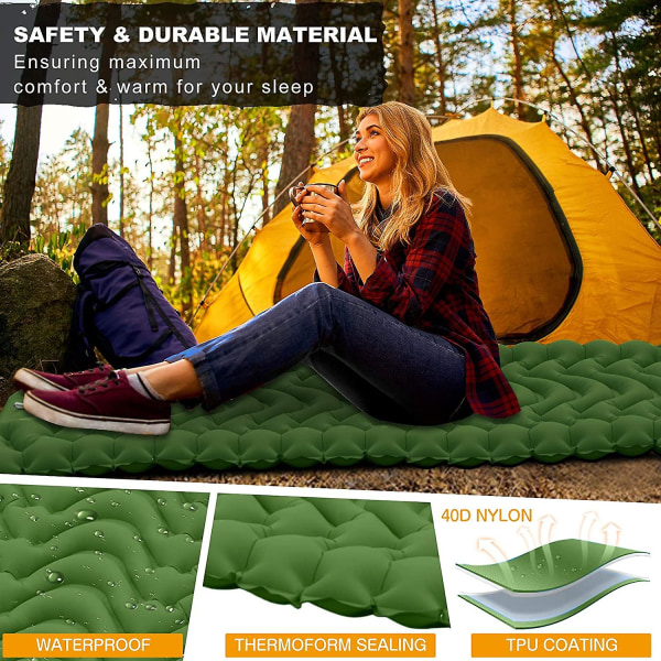 Oppblåsbar pute lett bære camping fuktsikker trave