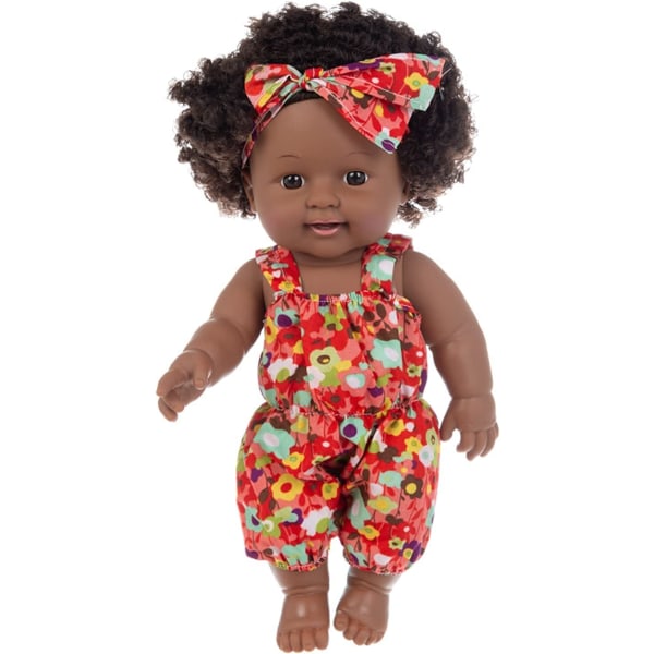 Black Doll 11.8 Inch Realistic Soft Silicone Girl Dolls Afri