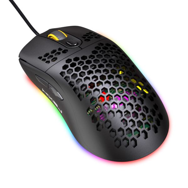 X600 RGB lysende makro programmeringsspillmus 6 taster kan slå av