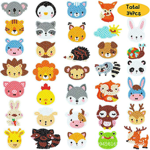 12pcs Diamond Puppy Painting Stickers for Kids,DIY Set,Kids Paint