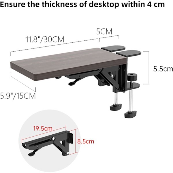 Datamaskin skrivebordsarmlene, justerbar datamaskin skrivebordsarmlene støtte,