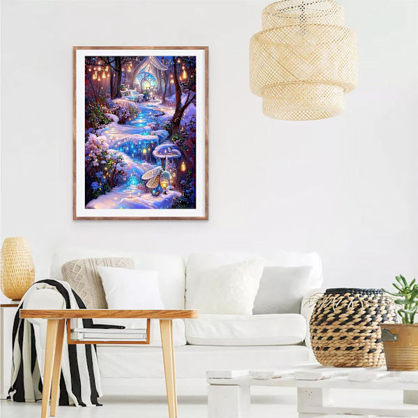 30x40cm, Psykedeelinen puu 5d timanttimaalattu strassi-kirjonta