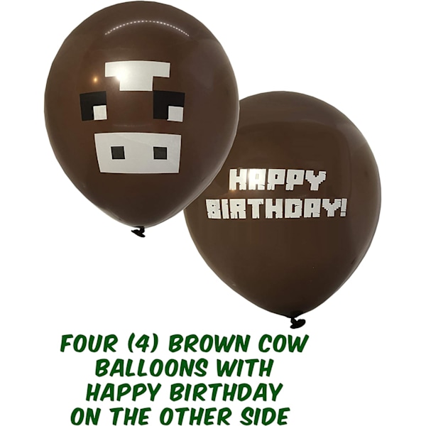24-pakning med ballonger i Pixel Miner-stil for gamerfester - La