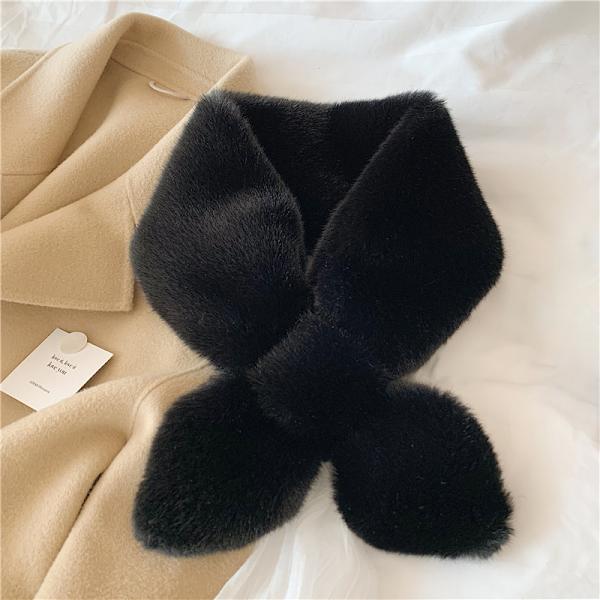 2PCS Høst og vinter, ensfarget, varm imitert oterhår fu