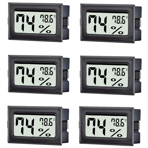 6 Pack Mini Digital Thermometer Kosteusmittari, sisälämpötila an