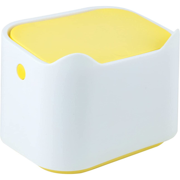 Liten (Gul+Hvit) Bord Søppelbøtte, Bærbar Mini Bord Søppelbøtte