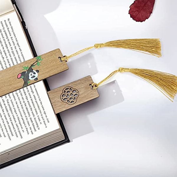 Handgjort naturligt träbokmärke med presentförpackning för läsare, kvinnor