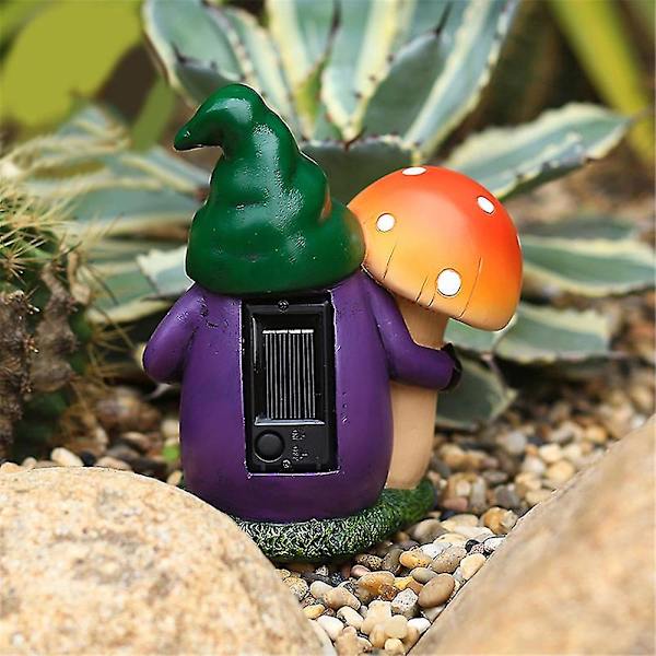 Sopp Gnome Malt Solcellelys Resin Ornament Crea