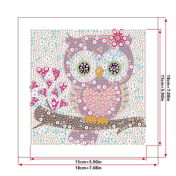 5D DIY Diamantmaleri for Barn Kits, Ugle Diamant Limt Maleri