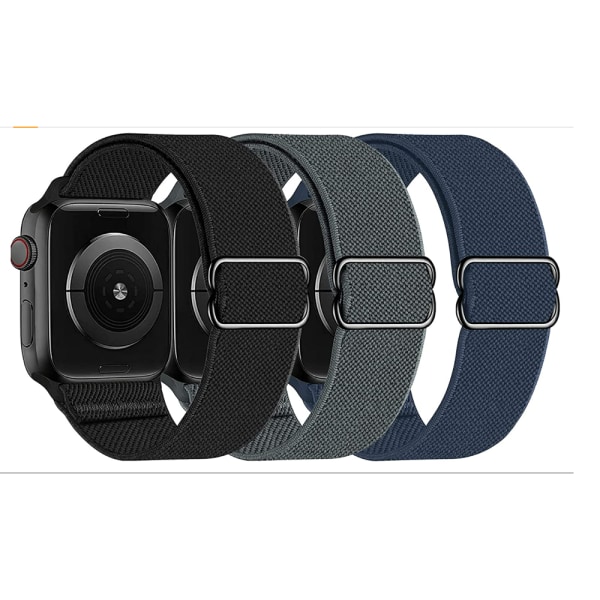 3 Pack Elastic Nylon Strap Compatible Apple Watch 41mm 40mm