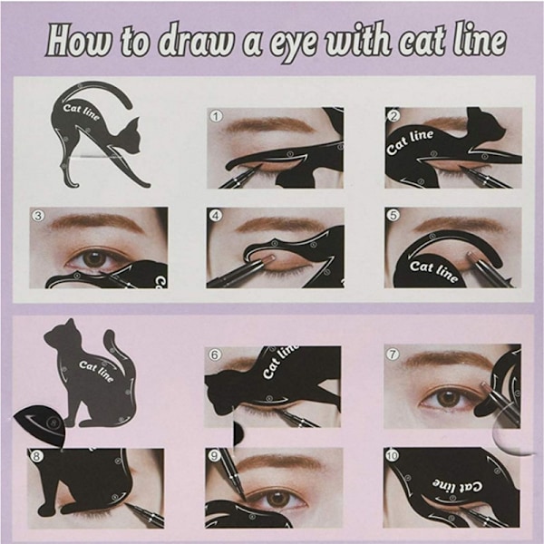 2 stk eyeliner for katt, eyeliner kort hjelpemiddel, eyeliner kort, ey