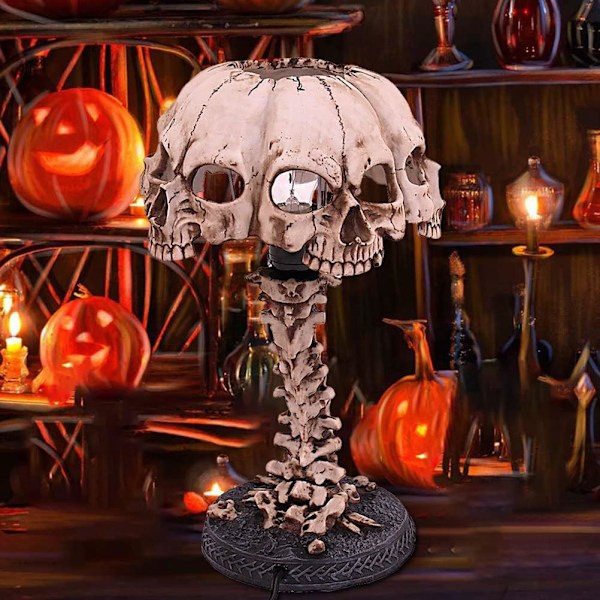 Skelet Bordlampe Kreativ Skelet Natlys Halloween Industriel Retro Stil Lampe Gyser Soveværelse Dekoration
