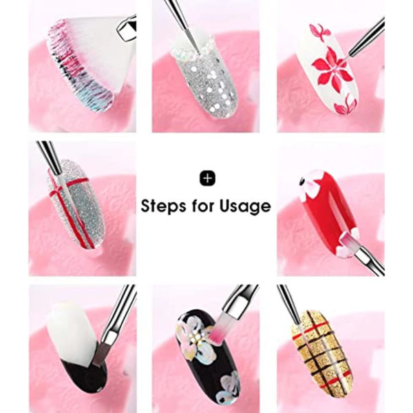 15-delad nagelkonstborste set, nageldekorationsborste set akrylfoder