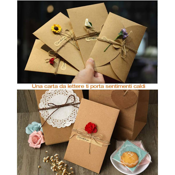 Retro Kraftpapper Torkade Blommor, DIY Kreativ Välsignelse