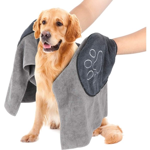 Hundehåndkle, mikrofiberhundebadehåndkle for store mellomstore hunder, katter