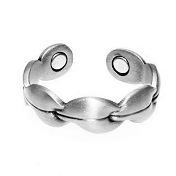 1 st magnetisk kopparring kvinnor/män justerbar hälsosam (silver)