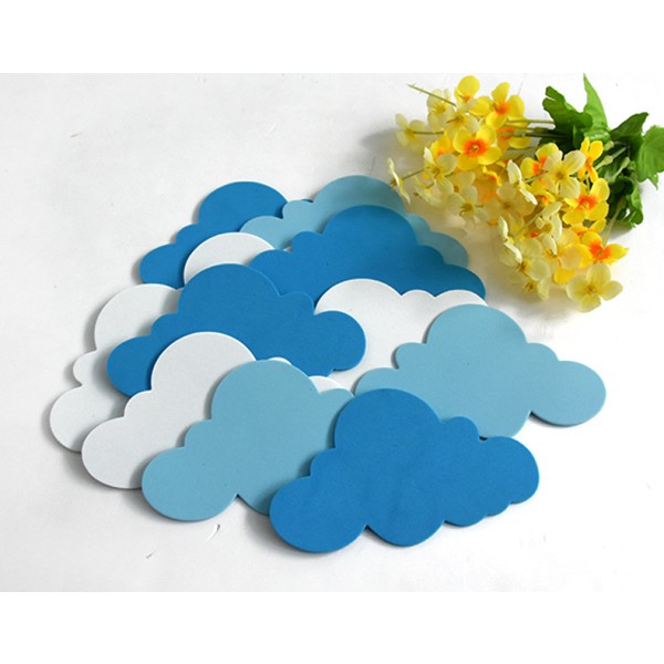 7x11.5cm, 24 Clouds Children's Wall Stickers - Baby Room Wall Dec