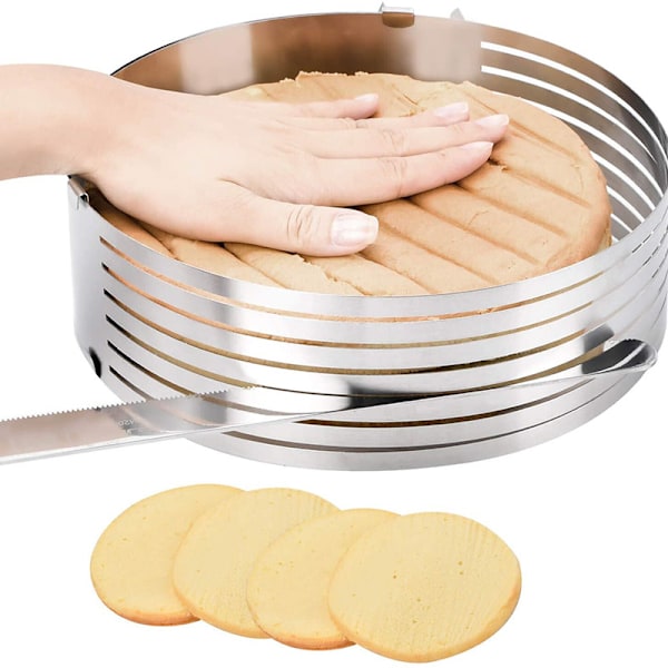 Ring Cutter Layer Cake Slicer, Justerbar Ring 7 Lager Mouss