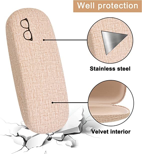 4-pack linne canvas hårda glasögonfodral, solglasögon skyddande låda