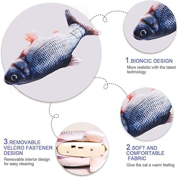 Fjärrkontrollversion Katt Leksak Elektronisk Fisk Leksak Flytt Simula