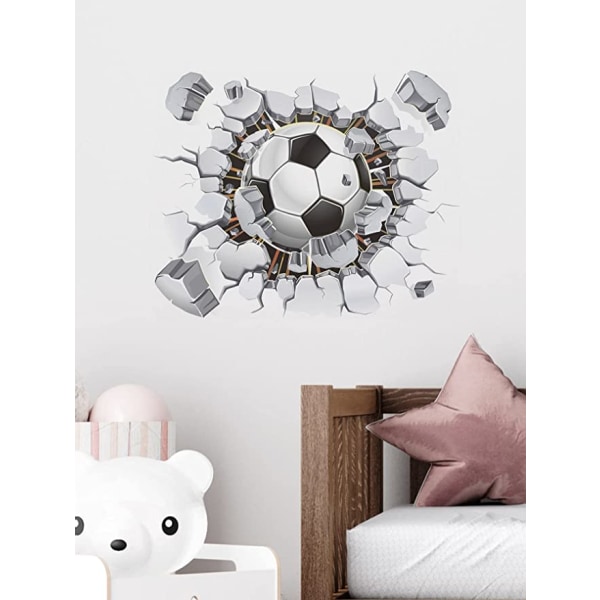 2 delar fotboll 3d väggdekaler (40x50cm) I dekorativa klistermärken