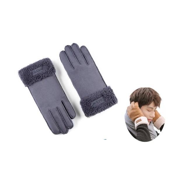 Autumn/Winter Warm Thick Suede Motorcycle Gloves Padded Glov