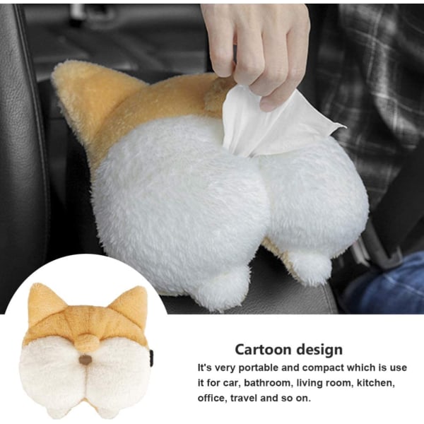 Car TissuesCorgi And Cat Shaped Butt Tissue Box Lokk - Animal But
