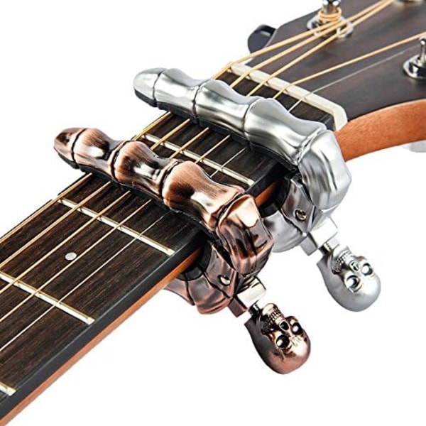 Set med 2 gitarr capo skalle knopp design universal strängar instrument capo
