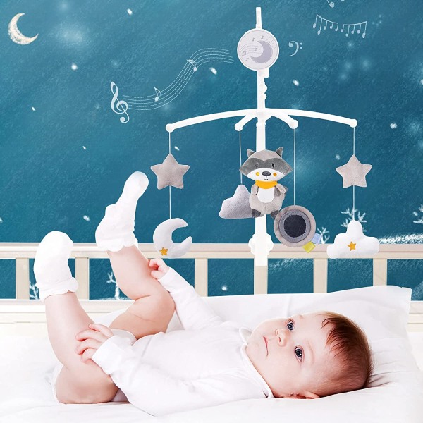 Baby Crib Musical Mobile (49*35*42cm), søt bamse vindklokke