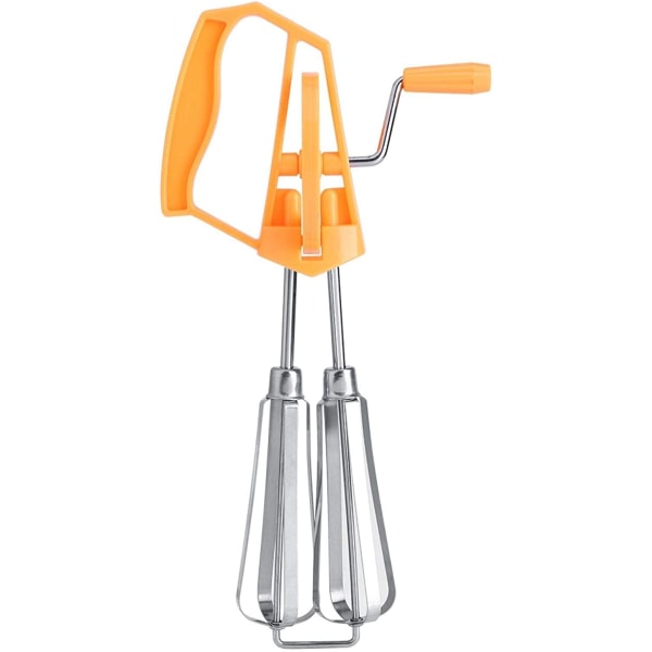 Orange-håndblender, rustfrit stål roterende piskeris, manuel Stainl