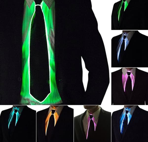 (Grøn) LED Slips - Lysende slips - Lysende slips - Neon LED slips - LED slips - Seje slips til fester