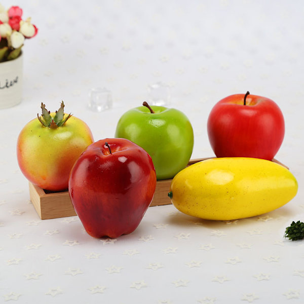 Konstgjorda äpplen Falska frukter Röda Delicious äpplen för dekoration
